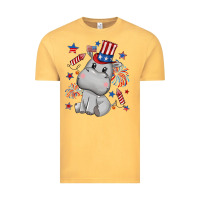 Fourth Of July Hippopotamus Vintage Tee | Teevron
