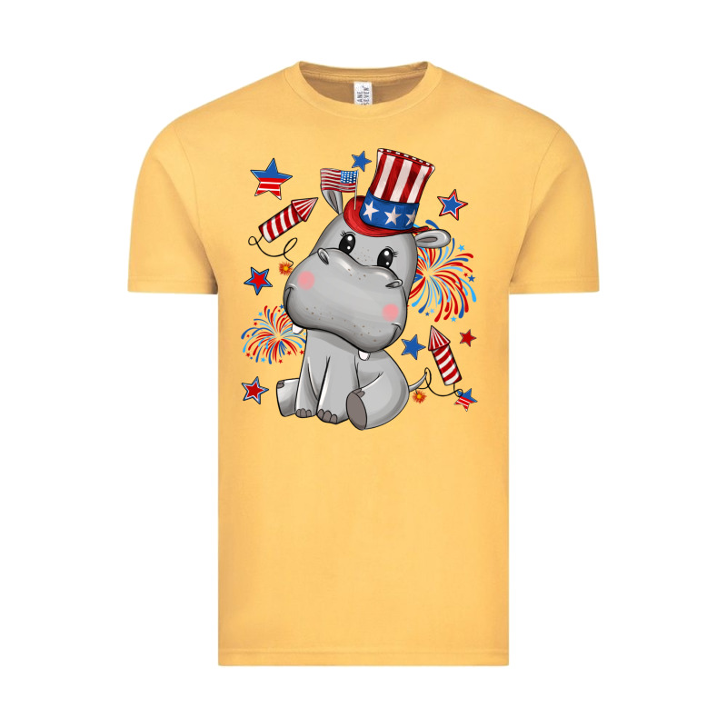 Fourth Of July Hippopotamus Vintage Tee by CowGirlArtShop | Teevron