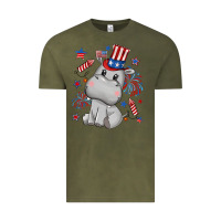 Vintage Olive fourth of july hippopotamus Vintage Tee - CowGirlArtShop