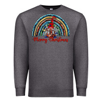 Charcoal Heather merry christmas gnomes   rainbow Premium Sweatshirt - BarkalooDesign