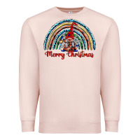 Pale Pink merry christmas gnomes   rainbow Premium Sweatshirt - BarkalooDesign