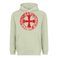Matcha Mens Crusader Knight  Knights Templar Cross T  Badge Heavyweight Hoodie - longCreatives