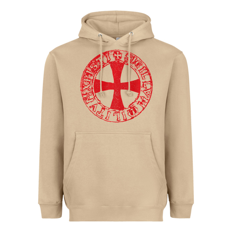 Mens Crusader Knight  Knights Templar Cross T  Badge Heavyweight Hoodie by longCreatives | Teevron