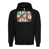 Black easter daisy background Zipper Hoodie - Artiststas