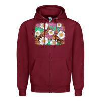 Burgundy easter daisy background Zipper Hoodie - Artiststas