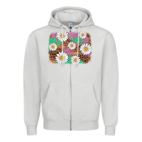 Dove Grey easter daisy background Zipper Hoodie - Artiststas