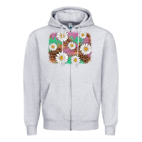 Heather Grey easter daisy background Zipper Hoodie - Artiststas