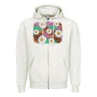 Oatmeal Heather easter daisy background Zipper Hoodie - Artiststas