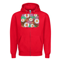 Red easter daisy background Zipper Hoodie - Artiststas