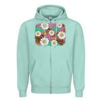Seafoam easter daisy background Zipper Hoodie - Artiststas