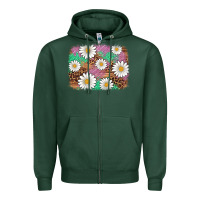Sports Green easter daisy background Zipper Hoodie - Artiststas