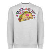 Heather Grey Tacos Are My Valentine Heavyweight Sweatshirt - CowhideDigitalArt
