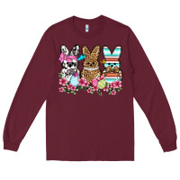 Burgundy Western Easter peeps Long Sleeve Tee - OliviaCreatesArt