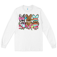 White Western Easter peeps Long Sleeve Tee - OliviaCreatesArt