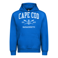 Cape Cod Ma Vintage Crossed Oars & Boat Anchor Sports Sweat Urban Hoodie | Teevron