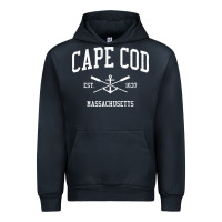 Navy Cape Cod MA Vintage Crossed Oars & Boat Anchor Sports Sweat Urban Hoodie - longCreatives