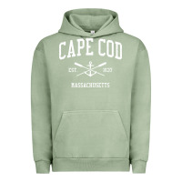 Pigment Oil Green Cape Cod MA Vintage Crossed Oars & Boat Anchor Sports Sweat Urban Hoodie - longCreatives