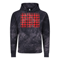 Cloud Black distressed buffalo plaid background Vintage Hoodie - CowCowDesign
