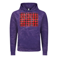 Cloud Purple distressed buffalo plaid background Vintage Hoodie - CowCowDesign