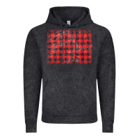Vintage Black distressed buffalo plaid background Vintage Hoodie - CowCowDesign