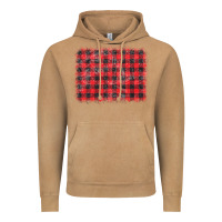 Vintage Camel distressed buffalo plaid background Vintage Hoodie - CowCowDesign