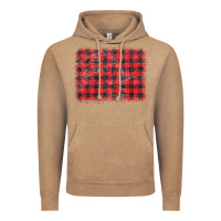 Vintage Coffee distressed buffalo plaid background Vintage Hoodie - CowCowDesign