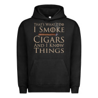 Pigment Black That's What I Do I Smoke Cigars And I Know Things Urban Hoodie - longCreatives