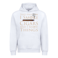White That's What I Do I Smoke Cigars And I Know Things Urban Hoodie - longCreatives