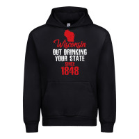 Black Wisconsin Out Drinking Your State Since 1848 Urban Hoodie - longCreatives