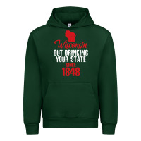 Forest Green Wisconsin Out Drinking Your State Since 1848 Urban Hoodie - longCreatives