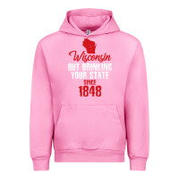 Fuchsia Pink Wisconsin Out Drinking Your State Since 1848 Urban Hoodie - longCreatives