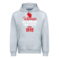Heather Grey Wisconsin Out Drinking Your State Since 1848 Urban Hoodie - longCreatives