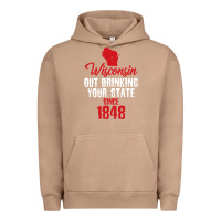 Pigment Burro Wisconsin Out Drinking Your State Since 1848 Urban Hoodie - longCreatives
