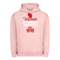 Pigment Salmon Wisconsin Out Drinking Your State Since 1848 Urban Hoodie - longCreatives