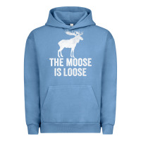 Pigment Pebble Blue The Moose Is Loose Alaska Moose Urban Hoodie - longCreatives