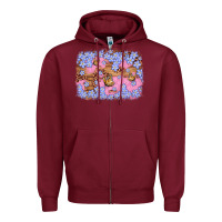 Burgundy easter butterfly leopard background Zipper Hoodie - Artiststas
