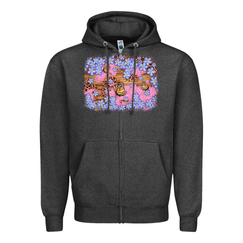 Easter Butterfly Leopard Background Zipper Hoodie by Artiststas | Teevron