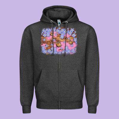 Easter Butterfly Leopard Background Zipper Hoodie Designed By Artiststas