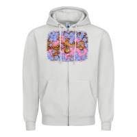 Dove Grey easter butterfly leopard background Zipper Hoodie - Artiststas