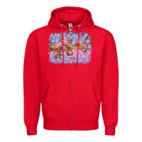 Red easter butterfly leopard background Zipper Hoodie - Artiststas