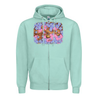 Seafoam easter butterfly leopard background Zipper Hoodie - Artiststas