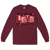 Burgundy Valentine's Day love Long Sleeve Tee - FaDigitalArtStudio