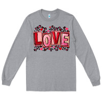 Heather Grey Valentine's Day love Long Sleeve Tee - FaDigitalArtStudio