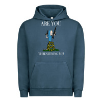 Pigment Midnight Navy Are You Threatening Me Funny Cartoon Halloween Urban Hoodie - longCreatives