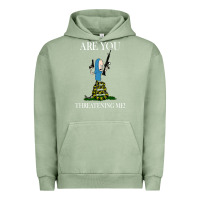 Pigment Oil Green Are You Threatening Me Funny Cartoon Halloween Urban Hoodie - longCreatives