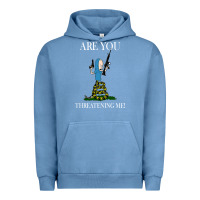 Pigment Pebble Blue Are You Threatening Me Funny Cartoon Halloween Urban Hoodie - longCreatives