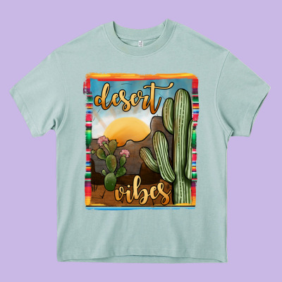 Desert Vibes Heavy Core Tee Designed By Jahusdesignshop