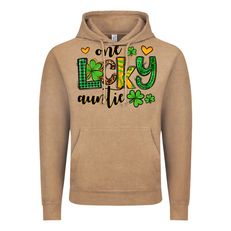 One Lucky Auntie St. Patrick's Vintage Hoodie by OliviaCreatesArt | Teevron