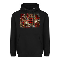 Black christmas leopard cowhide background Heavyweight Hoodie - BarkalooDesign