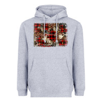 Heather Grey christmas leopard cowhide background Heavyweight Hoodie - BarkalooDesign